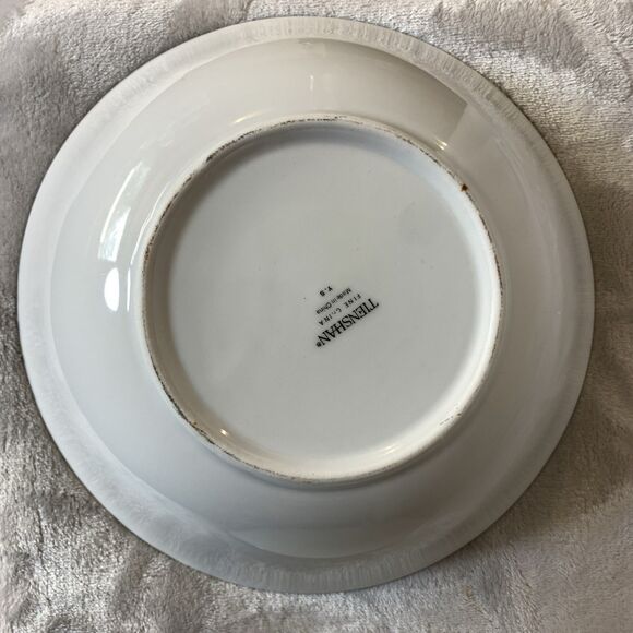 VTG Set of 2 Tienshan 9.5" Deck The Halls Serving Bowl Christmas Poinsettia Dish - Picture 6 of 12